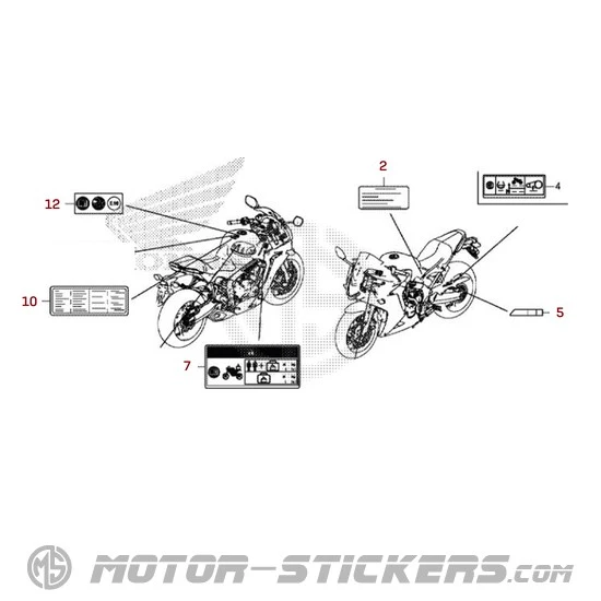 Honda CBR650F 2018 - Caution Labels