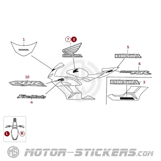 Honda CBR 1000RR without graphics 2004