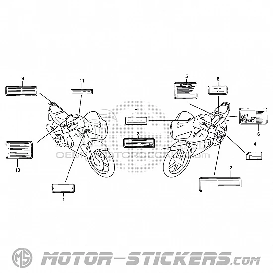 Honda CBR 125R 2007 - Caution Labels