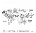 Honda CBR 600F 2002 - Etiquetas de precaución