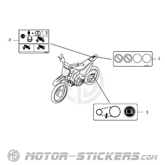 Honda CRF110 2014 - Etichette di avvertenza