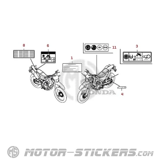 Honda CRF250L 2019 - Etichette di avvertenza