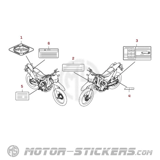 Honda CRF250M 2018 - Naklejki ostrzegawcze