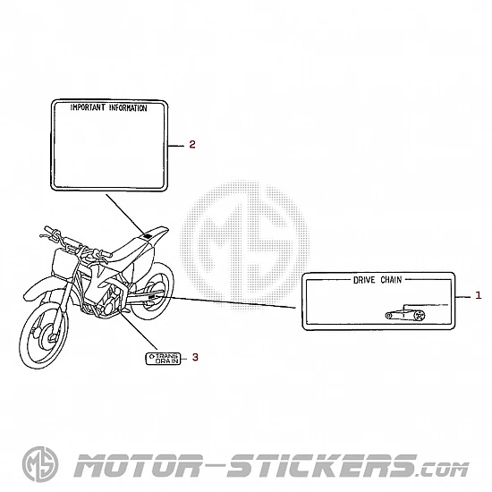 Honda CRF250R 2004 - Etiquetas de precaución
