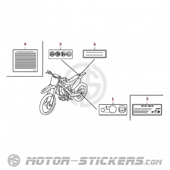 Honda CRF250R 2013 - Etichette di avvertenza