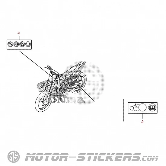 Honda CRF250R 2014 - Naklejki ostrzegawcze