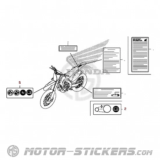 Honda CRF250R 2018 - Caution Labels