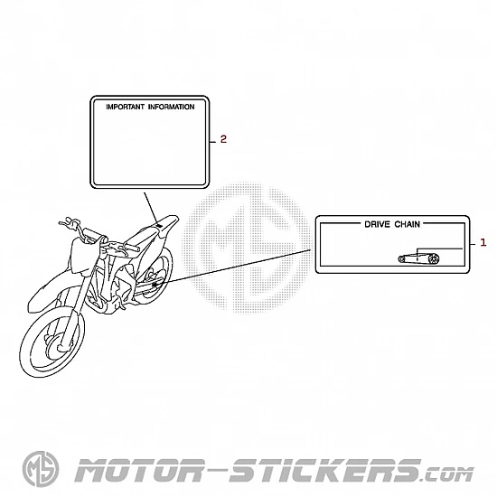Honda CRF450R 2009 - Waarschuwingslabels