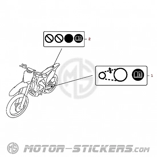 Honda CRF450R 2010 - Etichette di avvertenza
