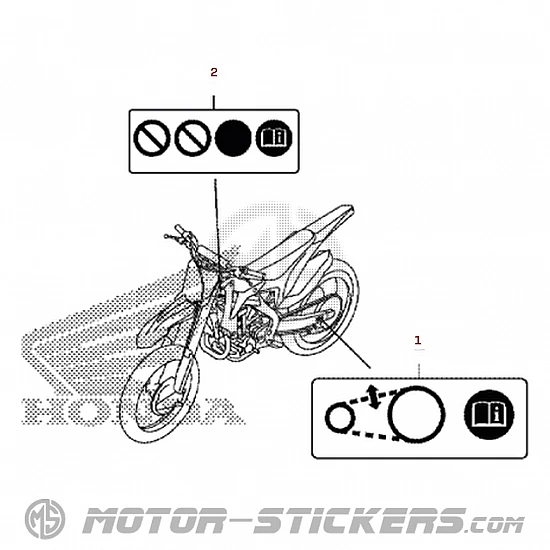 Honda CRF450R 2015 - Etiquetas de precaución