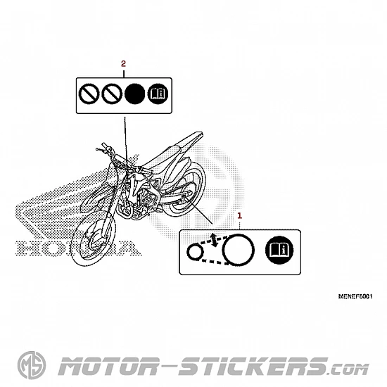 Honda CRF450R 2016 - Etichette di avvertenza