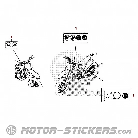 Honda CRF450R 2020 - Naklejki ostrzegawcze