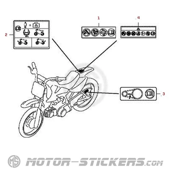 Honda CRF50F 2014 - Naklejki ostrzegawcze
