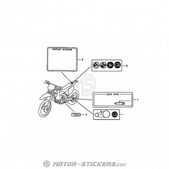 Honda CRF 250X 2011 - Etiquetas de precaución