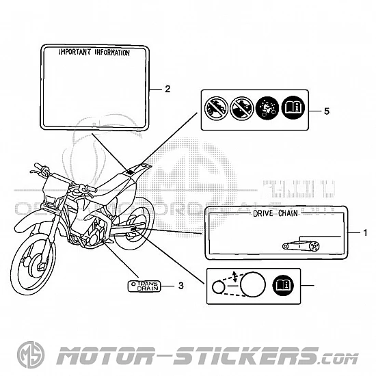Honda CRF 250X 2011 - Etiquetas de precaución