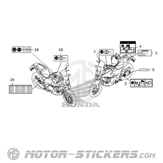 Honda NC750X 2020 - Caution Labels