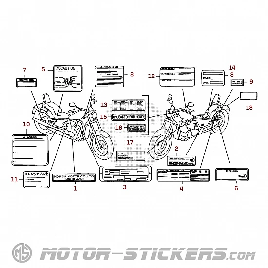 Honda VT600C SHADOW 1995 - Warnhinweise