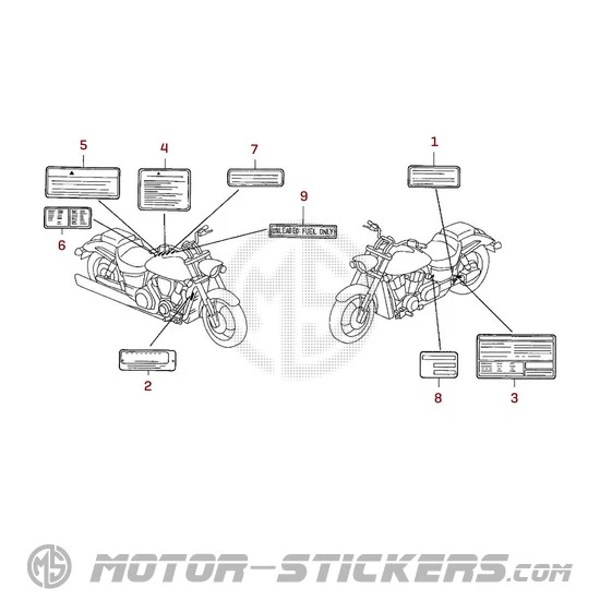 Honda VTX1800 2004 - Caution Labels