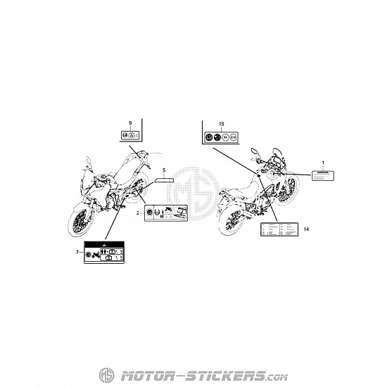 Honda XL 750 Transalp 2023 - Etiquetas de precaución