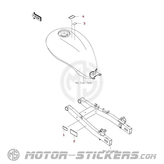 Kawasaki ELIMINATOR 500 2026 - Etiquetas de precaución