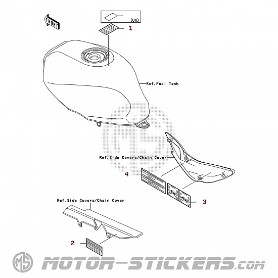 Kawasaki ER 5 2001 - Caution Labels