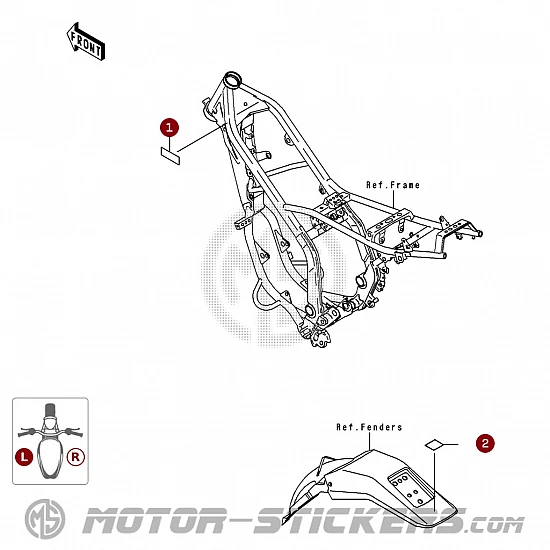 Kawasaki KDX200 1996 - Caution Labels