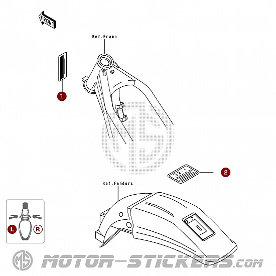 Kawasaki KDX250 1993 - Caution Labels
