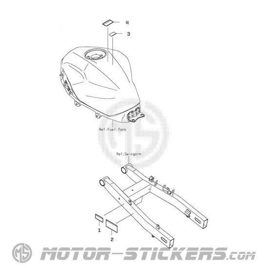 Kawasaki NINJA 500 I EX500 2025 - Étiquettes d'avertissement