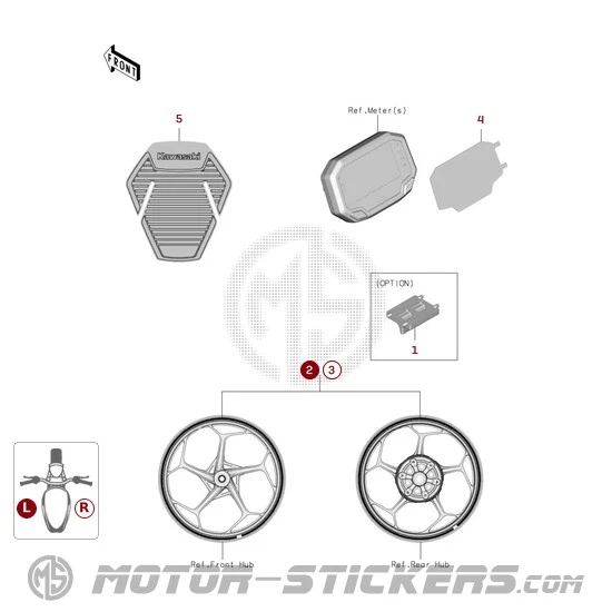 Kawasaki NINJA E-1 2025 - Naklejki opcjonalne