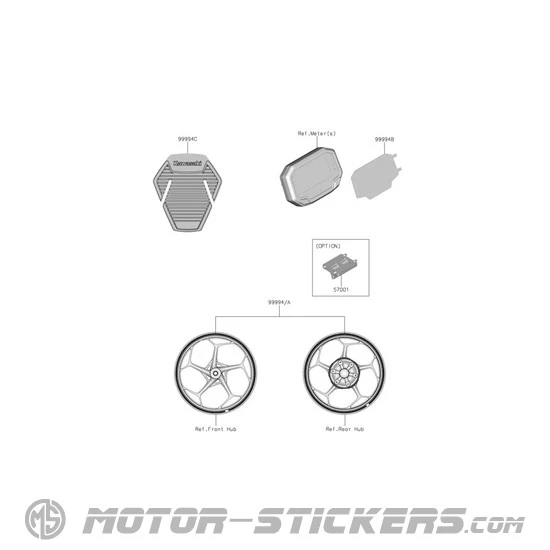 Kawasaki NINJA E-1 2025 - Naklejki opcjonalne