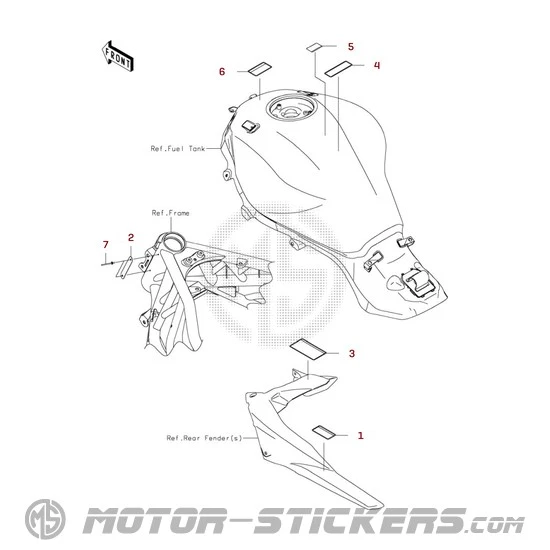 Kawasaki NINJA H2 | ZX1000 2021 - Étiquettes d'avertissement