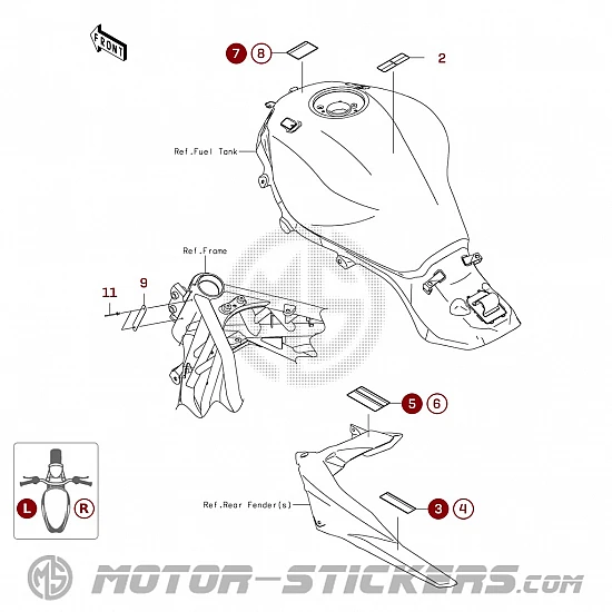 Kawasaki NINJA H2 | ZX1000 2025 - Etiquetas de precaución