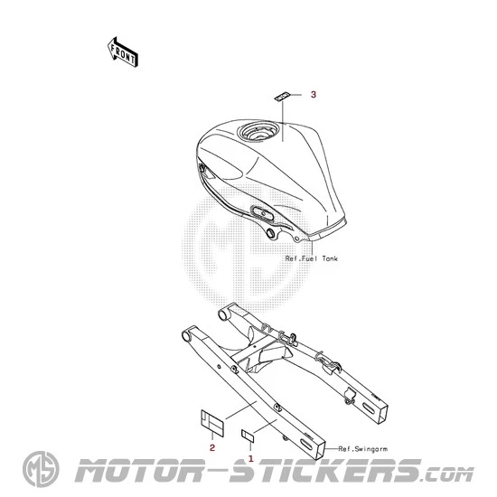 Kawasaki Z250SL | BR250 2016 - Etiquetas de precaución