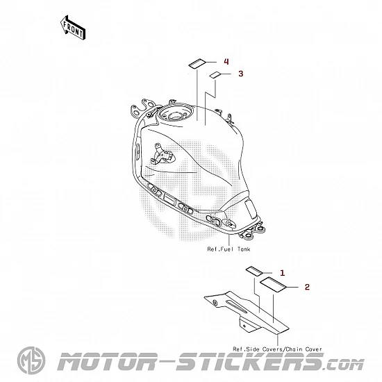 Kawasaki Z650 | ER650 2026 - Naklejki ostrzegawcze