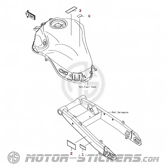 Kawasaki Z 900 2017 - Naklejki ostrzegawcze