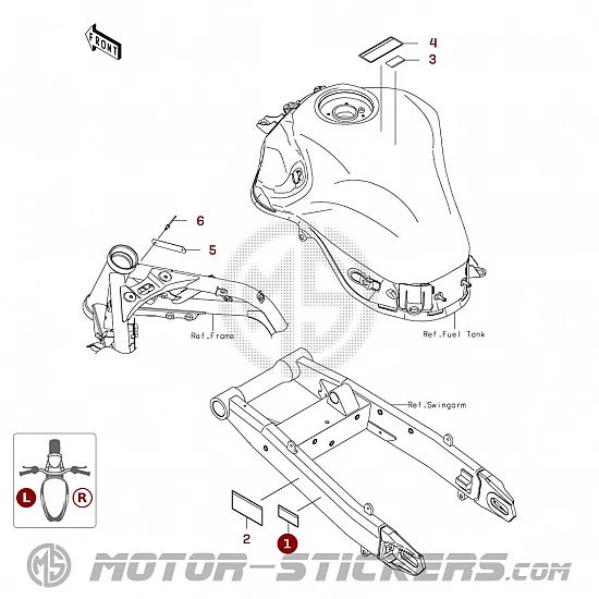 Kawasaki Z 900 2025 - Naklejki ostrzegawcze