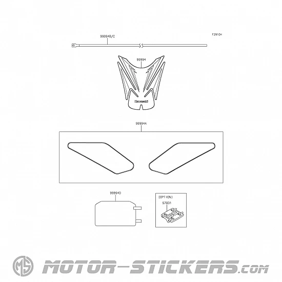 Kawasaki Z 900 2026 - Optionale Aufkleber