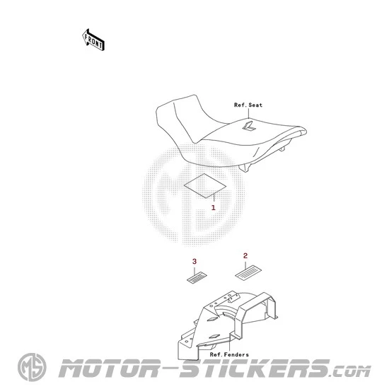 Kawasaki ZZ-R250 | EX250 2002 - Etiquetas de precaución