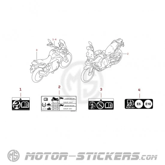 Suzuki DL800 VSTROM 2025 - Etichette di avvertenza