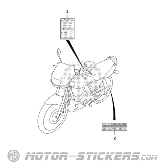Suzuki EN125 2009 - Etiquetas de precaución