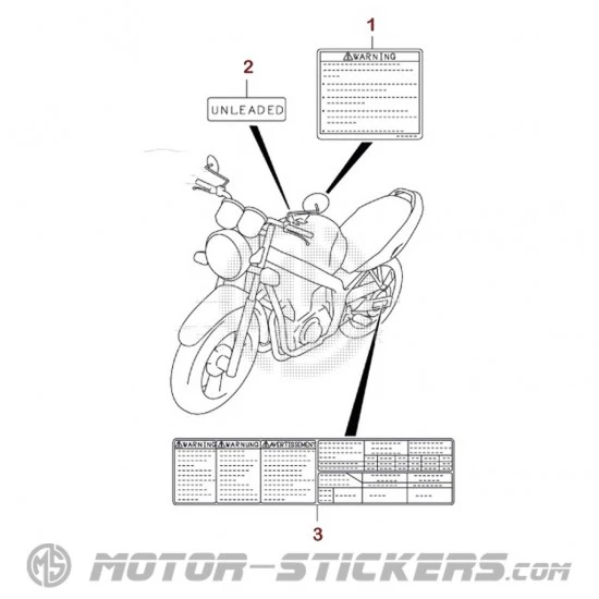 Suzuki GS 500E 2001 - Caution Labels