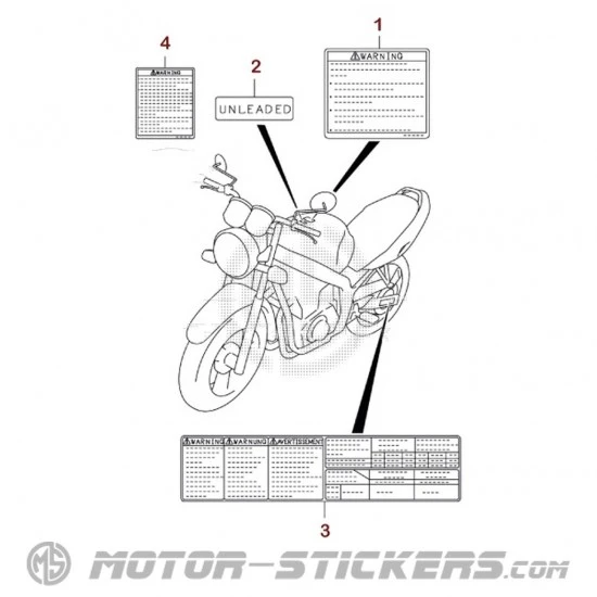 Suzuki GS 500E 2006 - Caution Labels