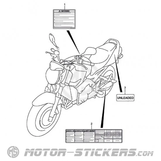 Suzuki GSR 600 2006 - Waarschuwingslabels