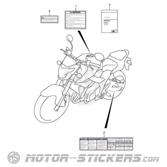 Suzuki GSR 750 2014 - Naklejki ostrzegawcze