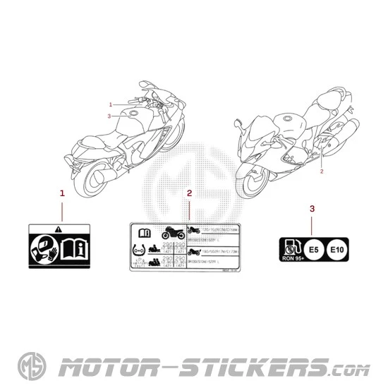 Suzuki GSX1300R HAYABUSA 2026 - Naklejki ostrzegawcze