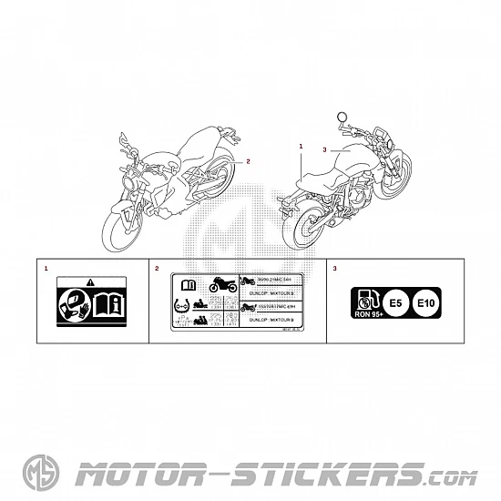 Suzuki GSX8T 2026 - Naklejki ostrzegawcze