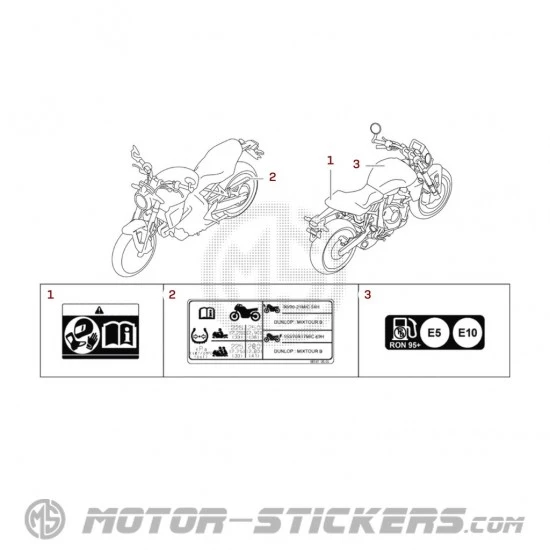 Suzuki GSX8T 2026 - Naklejki ostrzegawcze