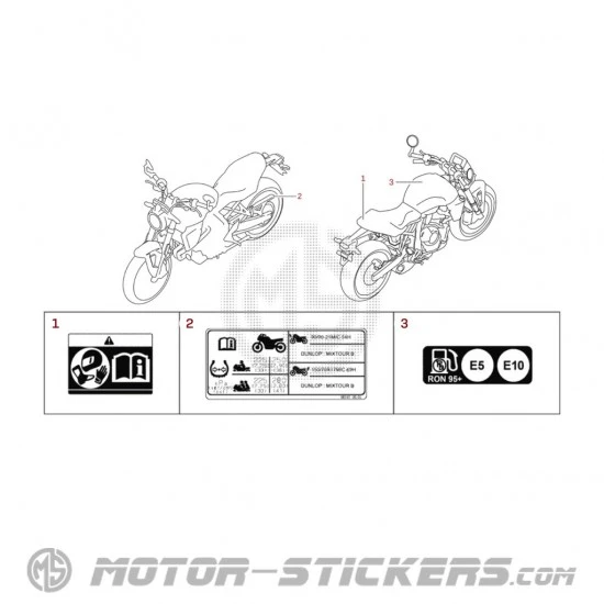 Suzuki GSX8TT 2026 - Naklejki ostrzegawcze