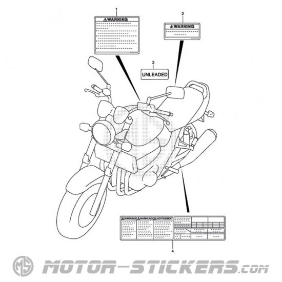 Suzuki GSX 1400 2004 - Naklejki ostrzegawcze