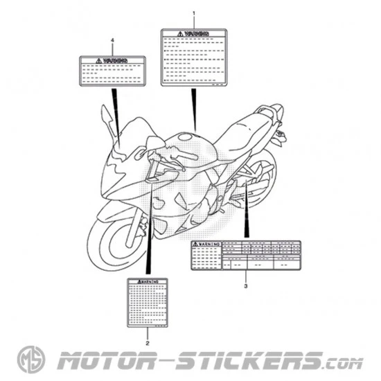 Suzuki GSX 650F 2012 - Caution Labels
